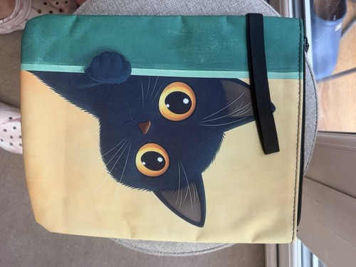 Cat print book sleeve - cat,