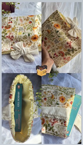 Cream floral fabric book - fabric, cover