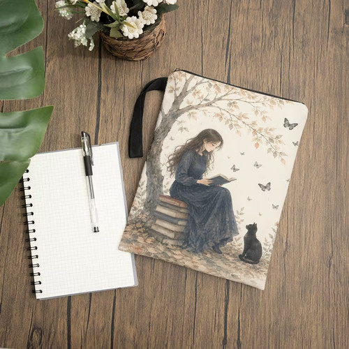 Cat themed book sleeve cover - themed,
