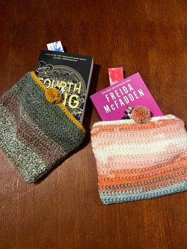 Handmade crochet book sleeve - book,