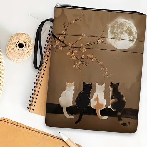 Cat themed book sleeve cover - themed,