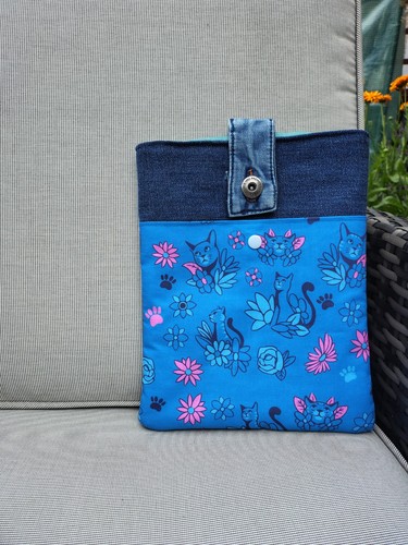 Handmade padded denim - denim, cat